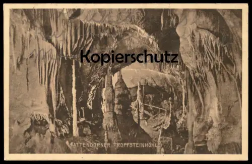 ALTE POSTKARTE ATTENDORNER TROPFSTEINHÖHLE ARKADENGANG Attendorn 1928 Höhle cave grotte Verlag Biggetaler Kalkwerke
