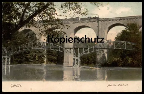 ALTE POSTKARTE GÖRLITZ NEISSE-VIADUKT MIT DAMPFLOK Steam train Lokomotive locomotive à vapeur Zgorzelec Zhorjelc cpa AK