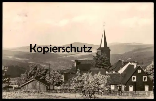 ÄLTERE POSTKARTE HÖHENLUFTKURORT MASSERBERG 830m KIRCHE PANORAMATHÜRINGEN AK Ansichtskarte cpa postcard