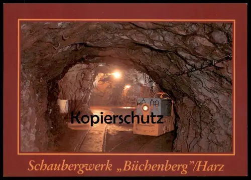 POSTKARTE SCHAUBERGWERK BÜCHENBERG HARZ Elbingerode Grubenbahn Bergwerk mine line railway AK Ansichtskarte cpa postcard