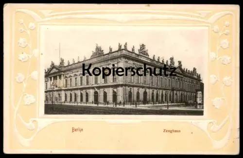 ALTE PRÄGE PASSEPARTOUT POSTKARTE BERLIN ZEUGHAUS embossed postcard gaufrée gauffrée cpa Litfasssäule AK Ansichtskarte