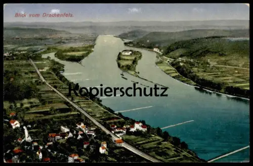 ALTE POSTKARTE BLICK VOM DRACHENFELS bei Bonn Königswinter Heliorkolorkarte von Ottmar Zieher cpa postcard Ansichtskarte