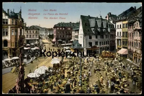 ALTE POSTKARTE MAINZ DER MARKT Mayence la place du marché market place Marktplatz cpa postcard Ansichtskarte AK