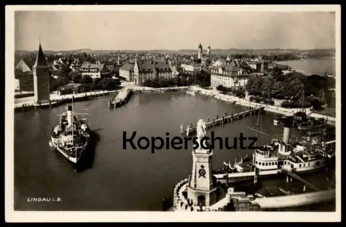 ALTE POSTKARTE LINDAU BODENSEE DAMPFER BAVARIA 1935 steam ship bateau à vapeur cpa postcard AK Ansichtskarte