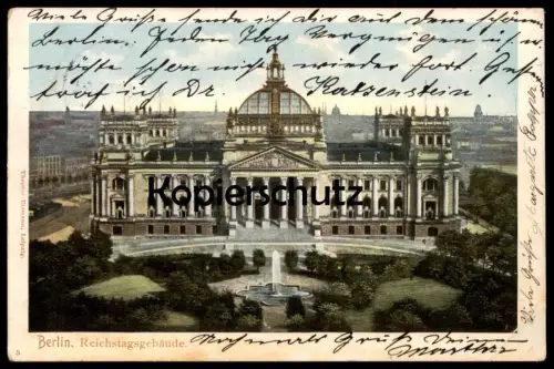 ALTE POSTKARTE BERLIN REICHSTAGSGEBÄUDE 1903 REICHSTAG cpa postcard AK Ansichtskarte Berlino