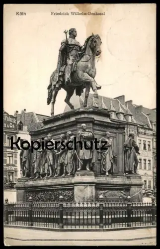 ALTE POSTKARTE KÖLN FRIEDRICH WILHELM DENKMAL 1911 Schweine-Schlachterei Cöln monument cpa postcard AK