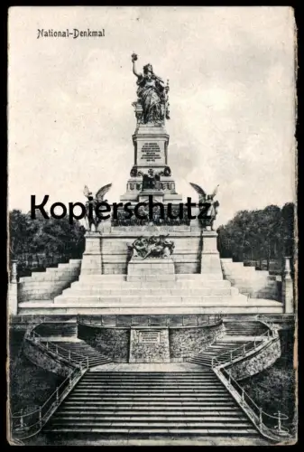 ALTE POSTKARTE NATIONAL-DENKMAL BEI RÜDESHEIM Niederwald-Denkmal Niederwalddenkmal monument cpa postcard AK