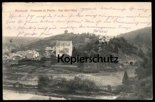 ALTE POSTKARTE BOUILLON FONTAINE ST PIERRE VUE DES VILLAS cpa postcard Ansichtskarte AK Feldpost-Stempel