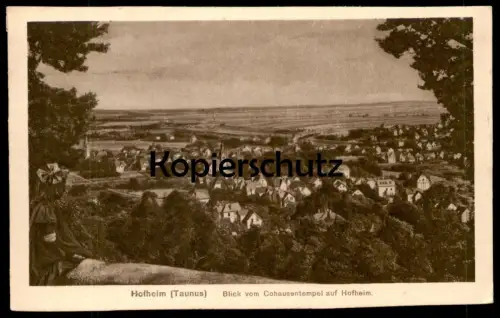 ALTE POSTKARTE HOFHEIM TAUNUS HESSEN BLICK VOM COHAUSENTEMPEL PANORAMA TOTALANSICHT cpa postcard Ansichtskarte AK