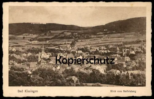 ALTE POSTKARTE BAD KISSINGEN BLICK VOM STAFFELSBERG PANORAMA AK Ansichtskarte cpa postcard