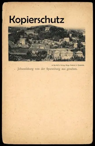 ALTE VORLÄUFER LITHO POSTKARTE BIELEFELD JOHANNISBERG VON DER SPARENBURG GESEHEN Sparrenburg Ansichtskarte precurseur AK