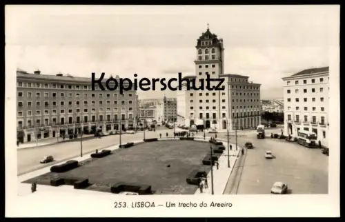 ÄLTERE POSTKARTE LISBOA UM TRECHO DO AREEIRO Lissabon Lisbonne Lisbon Portugal Autos cars voitures Bus cpa postcard AK
