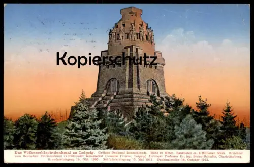ALTE POSTKARTE DAS VÖLKERSCHLACHTDENKMAL ZU LEIPZIG GRÖSSTES DENKMAL DEUTSCHLANDS monument AK Ansichtskarte cpa postcard