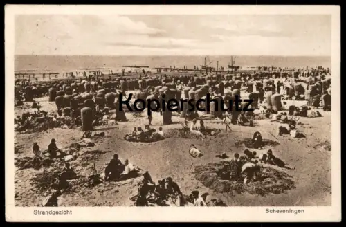 ALTE POSTKARTE SCHEVENINGEN STRANDGEZICHT 1929 DEN HAAG Nederland Niederlande netherlands pays-bas cpa postcard