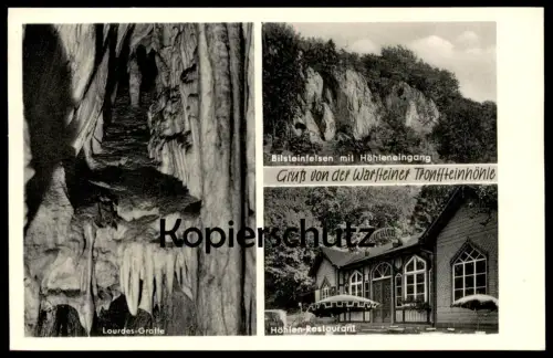 ALTE POSTKARTE GRUSS VON DER WARSTEINER TROPFSTEINHÖHLE WARSTEIN LOURDES-GROTTE BILSTEINFELSEN grotte cave cpa postcard