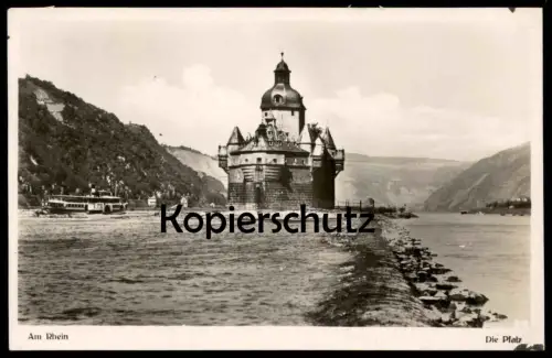 ALTE POSTKARTE AM RHEIN DIE PFALZ KAUB Dampfer Schiff ship St. Goarshausen Loreley cpa postcard Ansichtskarte AK