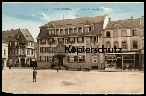 ALTE POSTKARTE EUSKIRCHEN LA PLACE DU MARCHÉ GASTSTÄTTE PETER REITZ GESCHÄFT ALBERT ROLET market Marktplatz cpa postcard