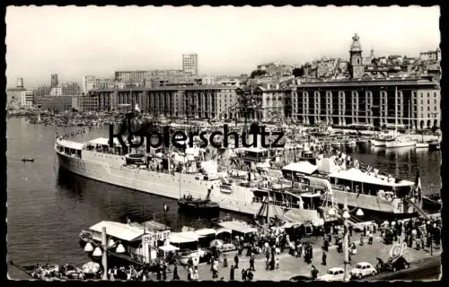 ÄLTERE POSTKARTE MARSEILLE LE VIEUX PORT BATEAU BATEAUX DE GUERRE F53 F71 Kriegsschiff battle ship warship marine cpa AK