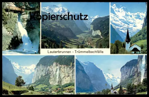 ÄLTERE POSTKARTE LAUTERBRUNNEN TRÜMMELBACHFALL Staubbach Wasserfall bei Stechelberg cascade cpa postcard Suisse Schweiz