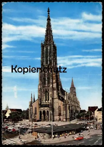 POSTKARTE ULM AN DER DONAU Münster Verkehrsbüro VW Volkswagen Bulli T1 Auto Autos car cars AK Ansichtskarte cpa postcard