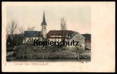 ALTE POSTKARTE GRUSS AUS HILBERSDORF 1906 BOBRITZSCH-HILBERSDORF bei Freiberg Sachsen cpa postcard Ansichtskarte AK