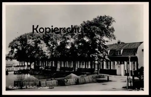 ALTE POSTKARTE GROETEN UIT SCHELLINGWOUDE FRACHTSCHIFF STEINE cargo ship Amsterdam Noord Nederland netherlands postcard