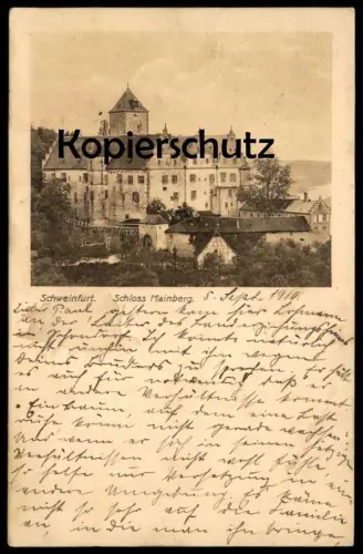 ALTE POSTKARTE SCHWEINFURT SCHLOSS MAINBERG SCHONUNGEN 1910 castle chateau AK Ansichtskarte cpa postcard