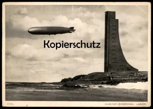 ALTE POSTKARTE KIEL MARINE-EHRENMAL LABOE ZEPPELIN LUFTSCHIFF Airship dirigeable aéronef aérostat postcard cpa
