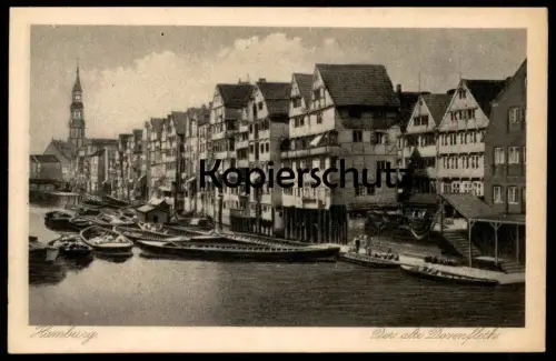 ALTE POSTKARTE HAMBURG DER ALTE DOVENFLETH Dovenfleet Fleet Schiffe cargo ship bateau cpa postcard Ansichtskarte AK