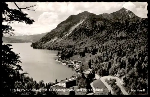ÄLTERE POSTKARTE URFELD AM WALCHENSEE Kesselbergstraße und Herzogstand pass road route de col Ansichtskarte cpa postcard
