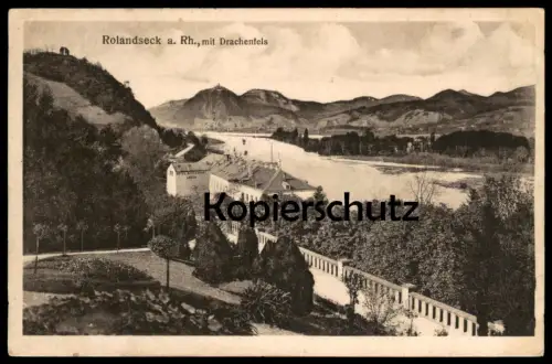 ALTE POSTKARTE ROLANDSECK MIT DRACHENFELS PANORAMA Remagen cpa postcard AK Ansichtskarte