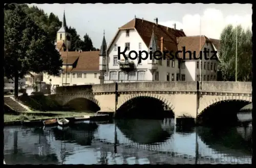 ÄLTERE POSTKARTE SULZ AM NECKAR 1961 BRÜCKE Neckarbrücke Landkreis Rottweil cpa postcard Ansichtskarte AK