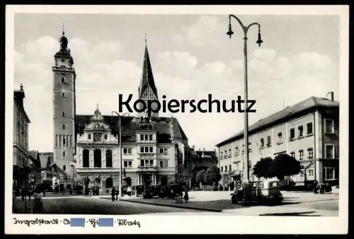 ALTE POSTKARTE INGOLSTADT UM 1940 A-H-PLATZ Autos Auto old cars car cpa postcard AK Ansichtskarte