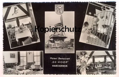 ÄLTERE POSTKARTE HARDERWIJK MOLEN-RESTAURANT DE HOOP Holland Nederland Windmühle Mühle Mill Moulin Windmill cpa postcard