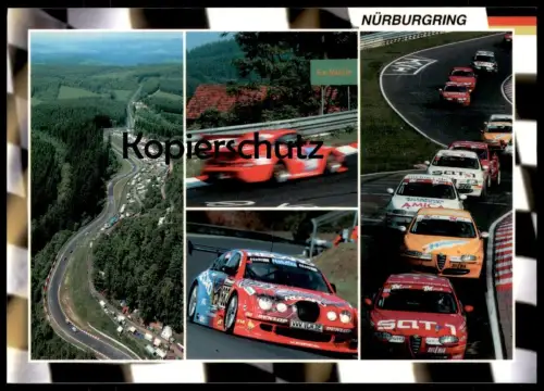 ÄLTERE POSTKARTE NÜRBURGRING PORSCHE LANCIA JAGUAR Dunlop SAT1 Recaro Amica Formel Rennen Race Nürburg Adenau postcard