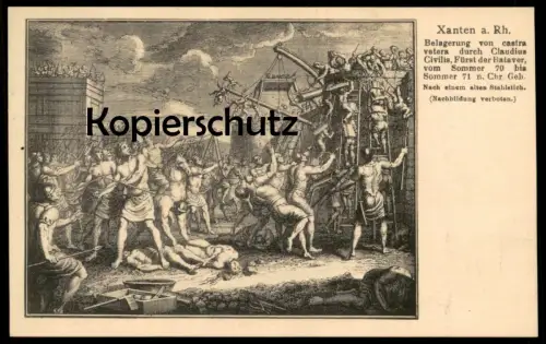 ALTE POSTKARTE XANTEN BELAGERUNG VON CASTRA VETERA DURCH CLAUDIUS CIVILIS BATAVER FÜRST postcard cpa AK Ansichtskarte