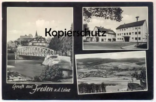 ÄLTERE POSTKARTE GRUSS AUS FREDEN AN DER LEINE PANORAMA BRÜCKE cpa postcard Ansichtskarte AK Landkreis Hildesheim