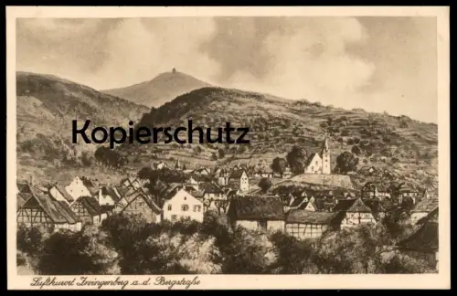 ALTE POSTKARTE ZWINGENBERG AN DER BERGSTRASSE Hinweis auf Hotel zum Löwen cpa postcard AK Ansichtskarte