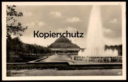 ALTE POSTKARTE HANNOVER STADTHALLE Springbrunnen Brunnen waterspout fountain fontaine postcard cpa Ansichtskarte AK