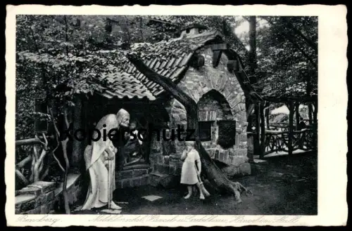 ALTE POSTKARTE BENSBERG MILCHBORNTAL HÄNSEL UND GRETEL IM STALL Märchen fairy tale fable Grimm Hexe witch sorcière cpa