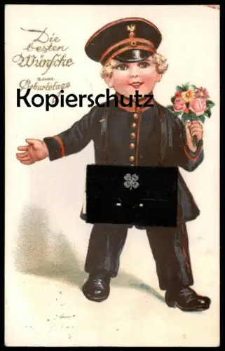 ALTE SYSTEM-POSTKARTE GELDSCHEIN GEBURTSTAG 100 Mark Reichsbank Monnaies money monnaie billet de banque carte à systeme