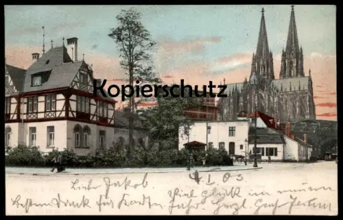 ALTE POSTKARTE KÖLN PARTIE AN DER TRANKGASSE FACHWERKHAUS DOM Pumpstation Cöln Cologne postcard Ansichtskarte