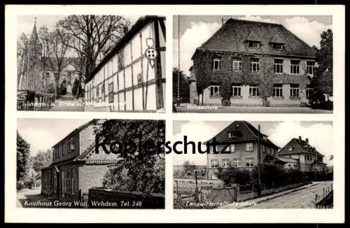 ALTE POSTKARTE WEHDEM STEMWEDE KAUFHAUS GEORG WULF VOLKSSCHULE LANDWIRTSCHAFTLICHE SCHULE AK Ansichtskarte cpa postcard