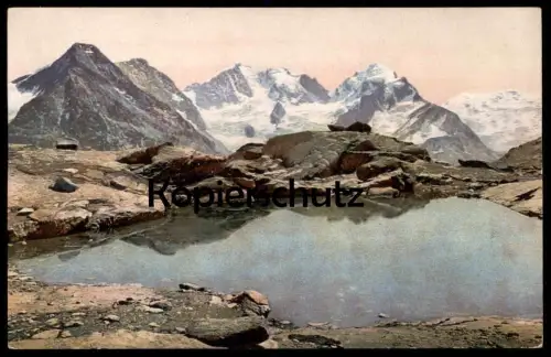 ALTE POSTKARTE SCHWEIZ FUORCIA SURLEJ PIZ ROSEG PIZ BERNINA Kanton Graubünden Switzerland Suisse Photochromie postcard