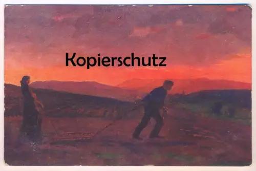 ALTE KÜNSTLER POSTKARTE ABEND ENKAGÉ SAMMLUNG Bauer Farmer Cultivateur evening soirée cpa art postcard Ansichtskarte AK