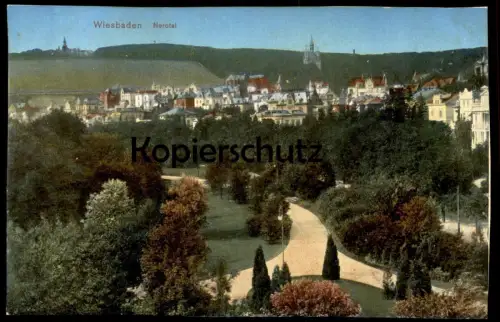 ALTE POSTKARTE WIESBADEN NEROTAL PANORAMA cpa postcard Ansichtskarte AK