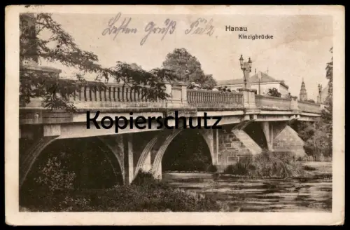 ALTE POSTKARTE HANAU KINZIGBRÜCKE 1928 Brücke bridge pont cpa postcard AK Ansichtskarte