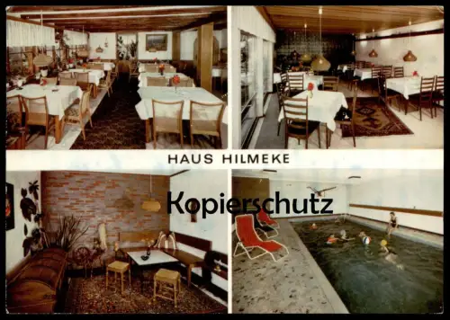 ÄLTERE POSTKARTE SAALHAUSEN HAUS HILMEKE AMT KIRCHHUNDEM Lennestadt Schwimmbad piscine swimming pool cpa postcard AK