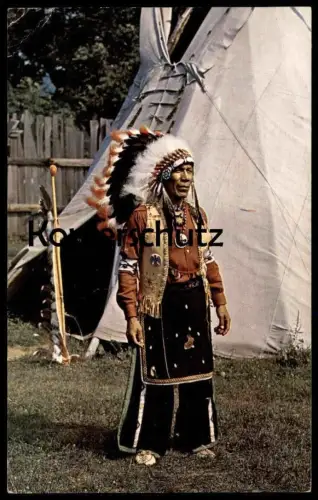 ÄLTERE POSTKARTE SENECA INDIANS ART JOHNNYJOHN Indianer Indians Indien Indian Allegany State Park, N. Y.