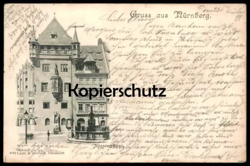 ALTE POSTKARTE GRUSS AUS NÜRNBERG NASSAUERHAUS NASSAUER HAUS 1898 nach Paris cpa postcard Ansichtskarte